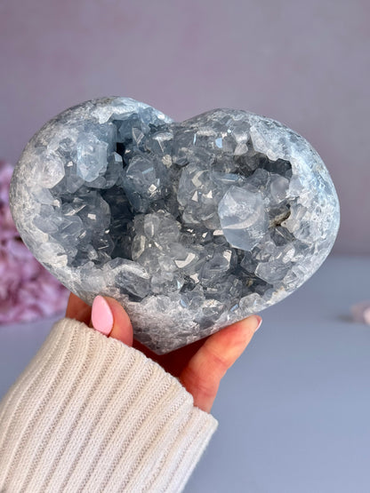 Beautiful Celestite Heart-F
