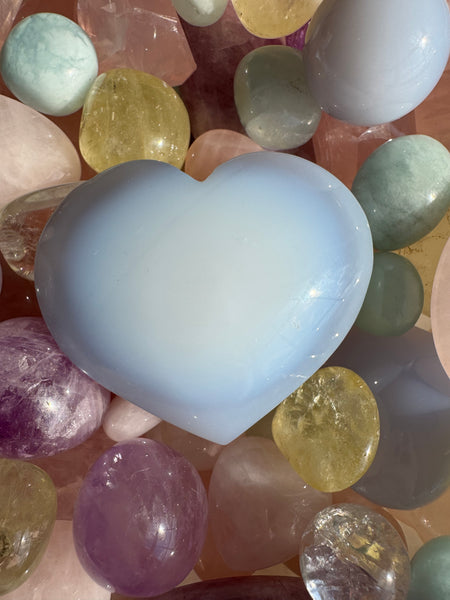 Blue Chalcedony Heart