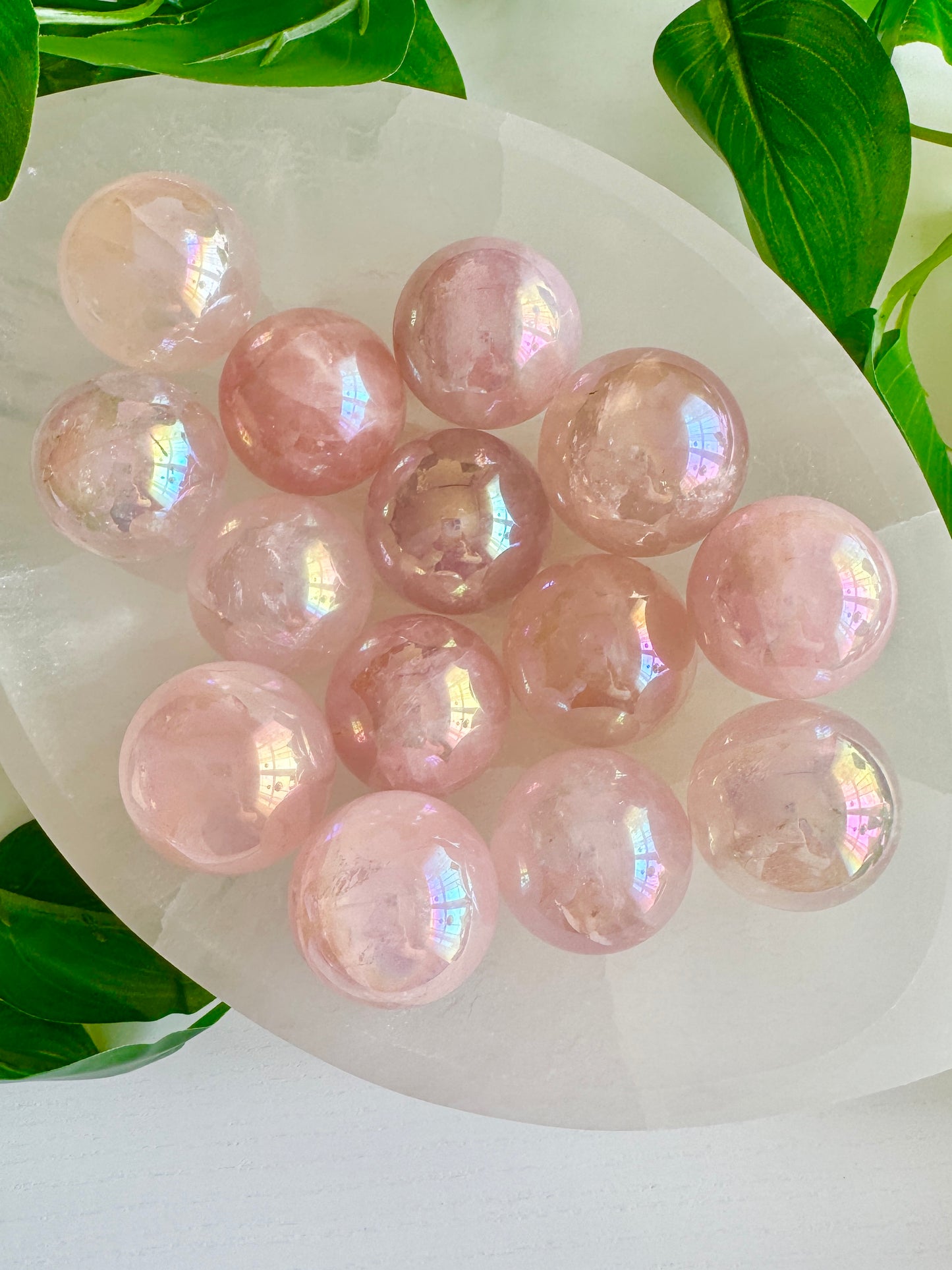 Aura Rose Quartz Sphere – Angel Aura Love Crystal for Heart Healing & Peace