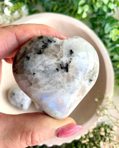 Rainbow moonstone heart-Intuition, Balance & Inner Peace Crystal