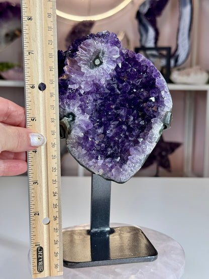 Uruguay Amethyst with Stalactite Flower on Custom Stand