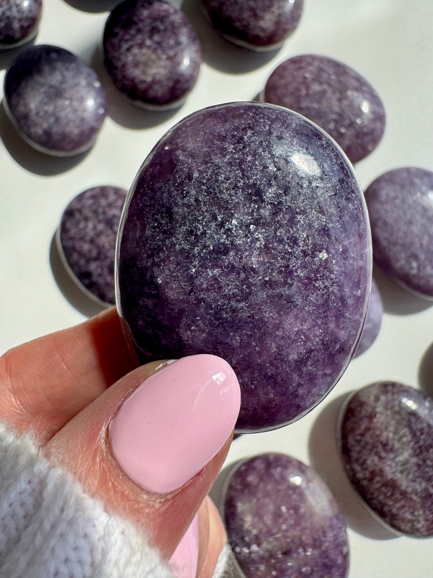 Lepidolite Palm Stone | Worry Stone