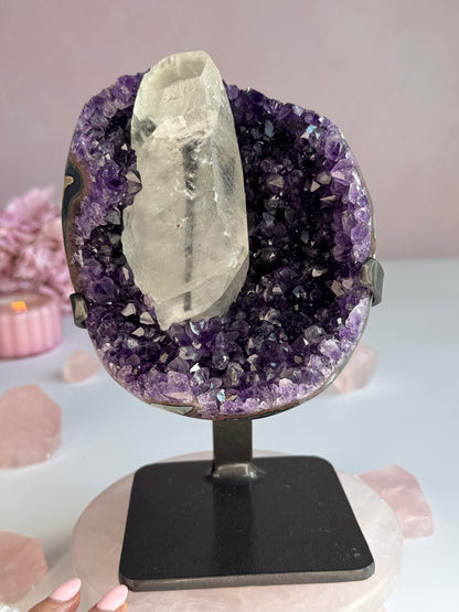 Beautiful Uruguay Amethyst Featuring Natural White Calcite | 4.17lb