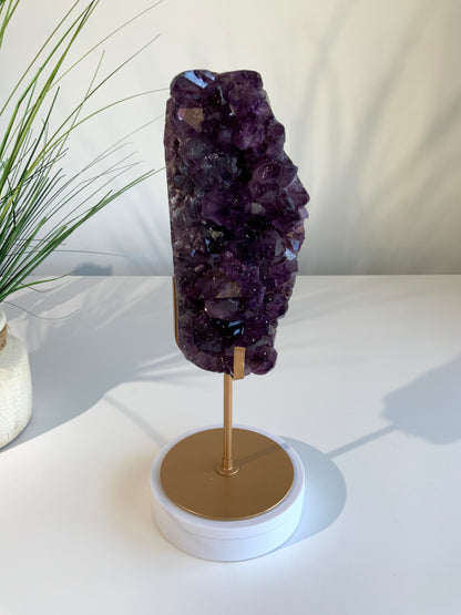 Deep Purple Amethyst Cluster with Sugar Druzy | High-Vibration Statement Crystal