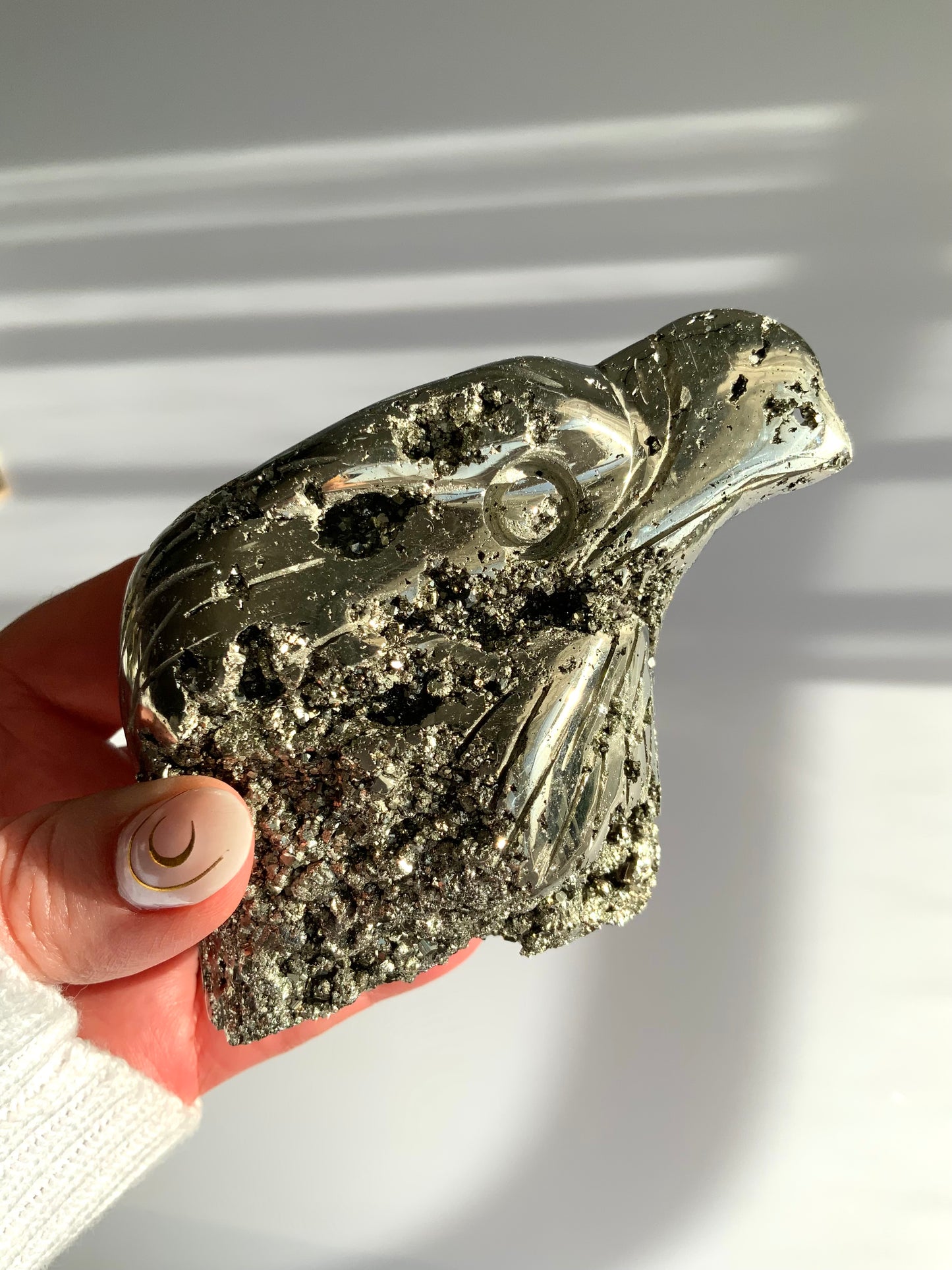 Pyrite Eagle Carving | Abundance, Protection & Confidence Crystal