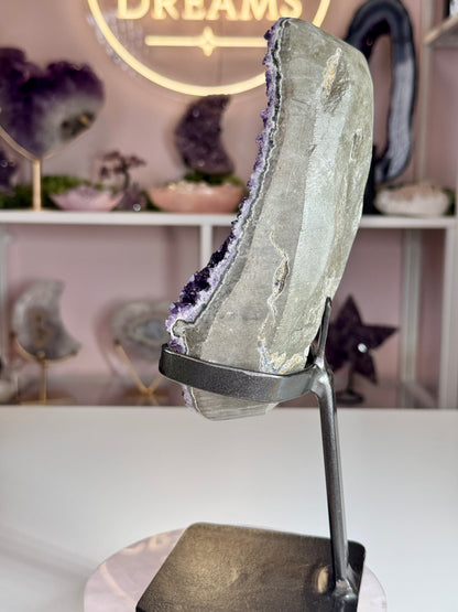 Uruguay Amethyst with Flower Formations on Stand