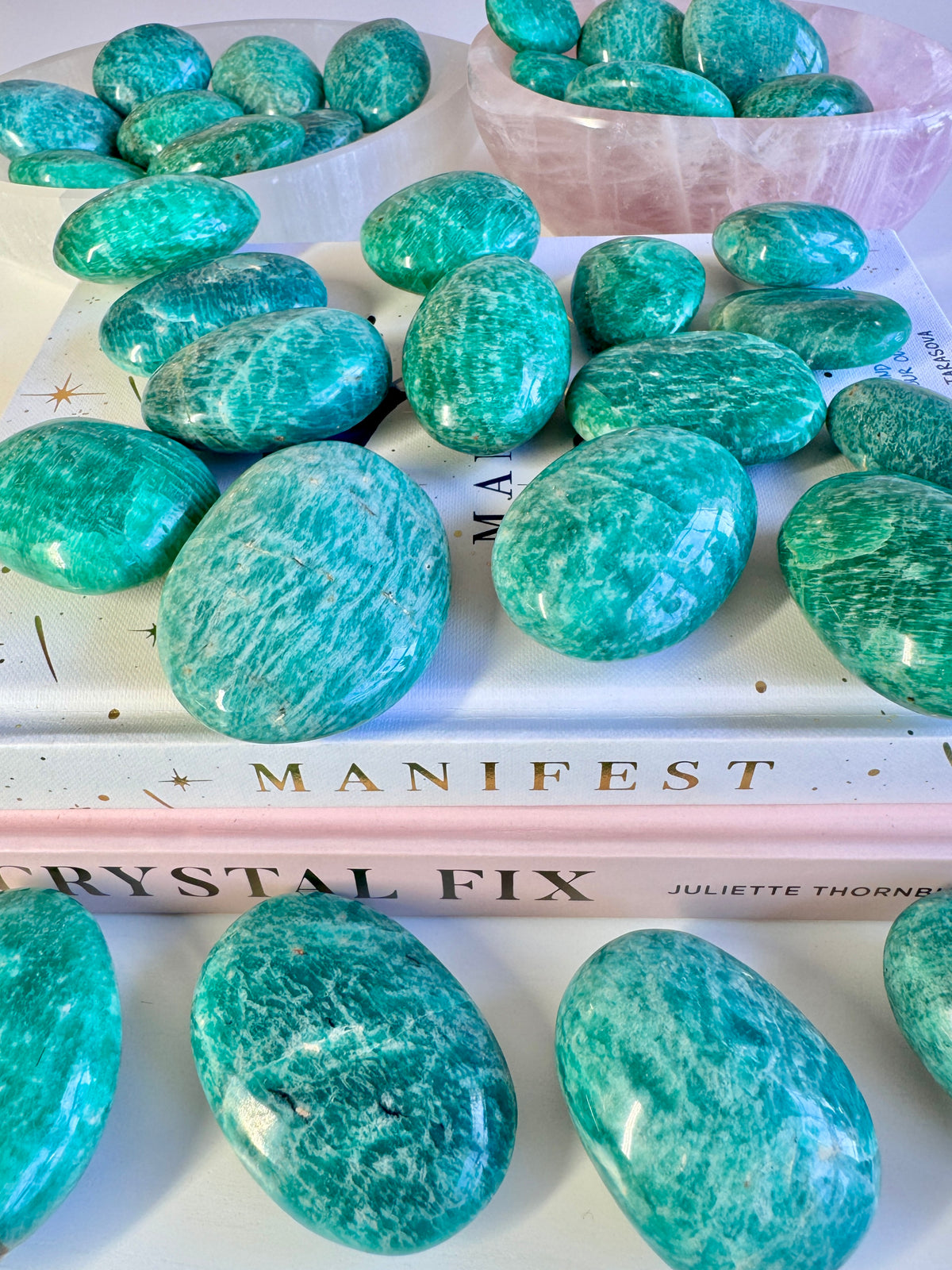 Amazonite Palm Stones | Deep Teal & Emerald Green | Intuitively choosen