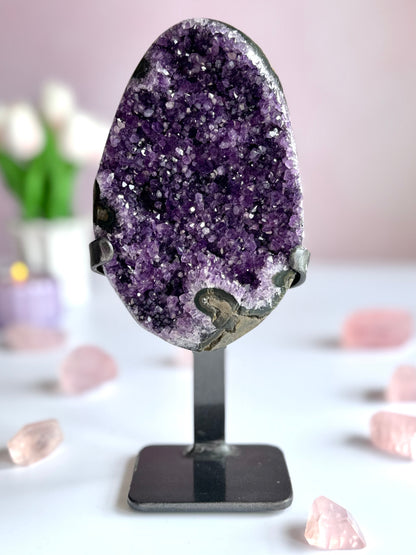 Amethyst Cluster from Uruguay on Custom Stand