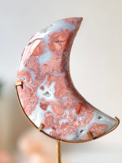Cotton Candy Agate Moon