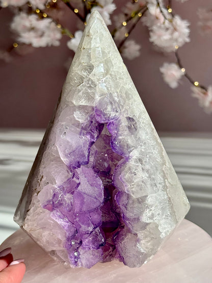 Natural Uruguay Lavender Druzy Amethyst Pyramid ⭐