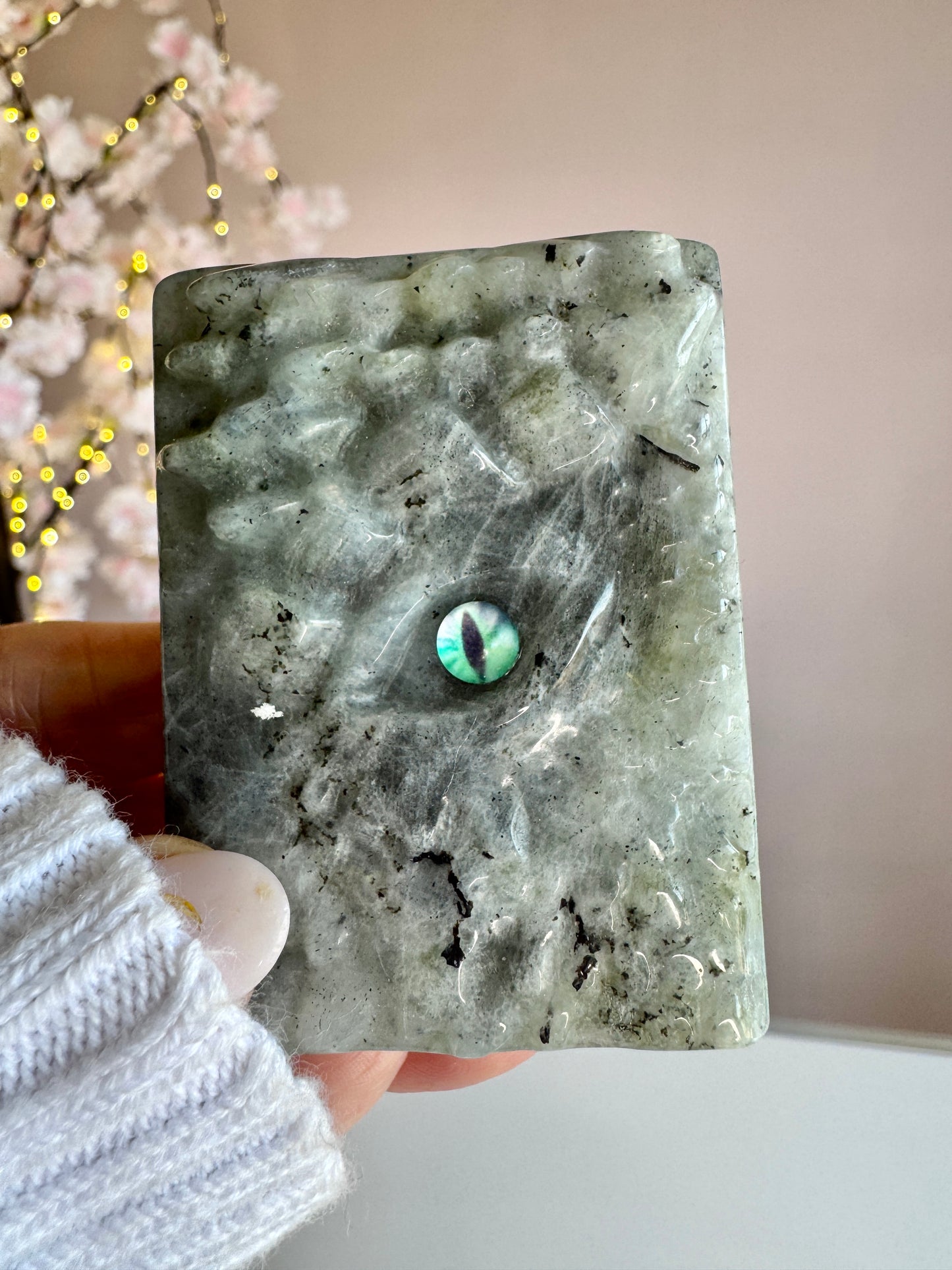 Crystal Dragon Book 6cm | Pick Your Own | Labradorite or Green Jade