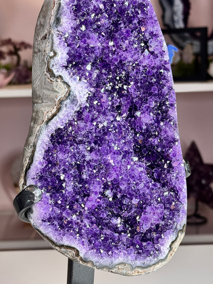Uruguay Amethyst Geode on Stand | Deep Grape Jelly Purple | 13 Inches