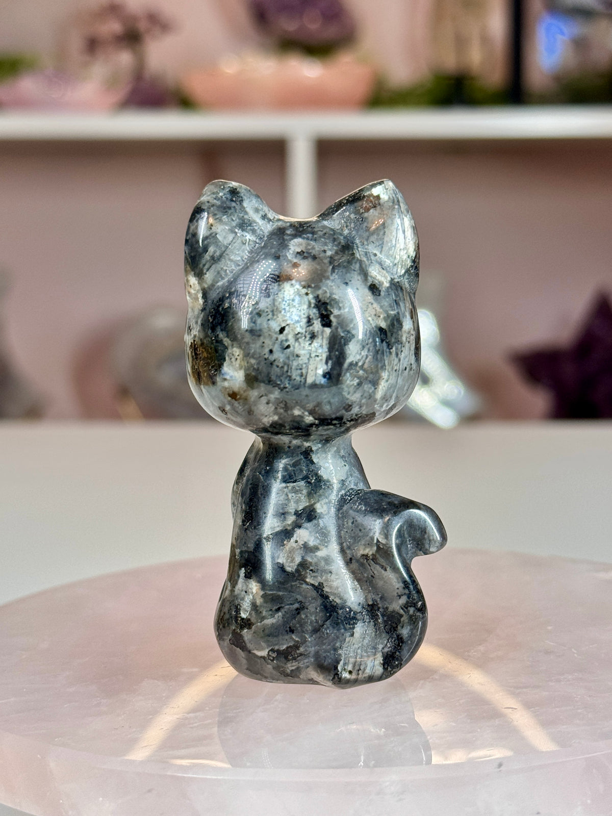 Luna Crystal Cats | Crescent Moon Cat Carvings | 4 Crystal Options