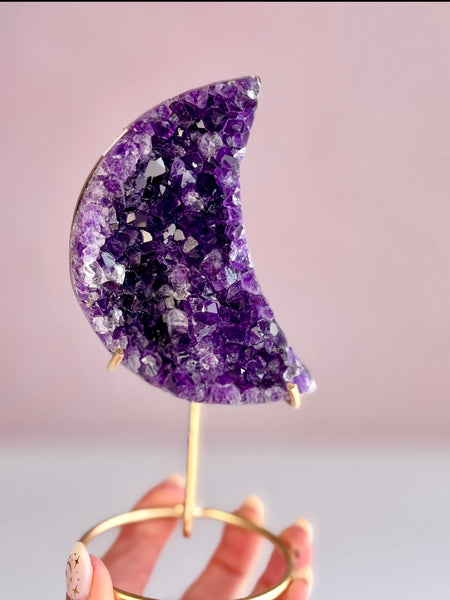 Amethyst Moon on Stand
