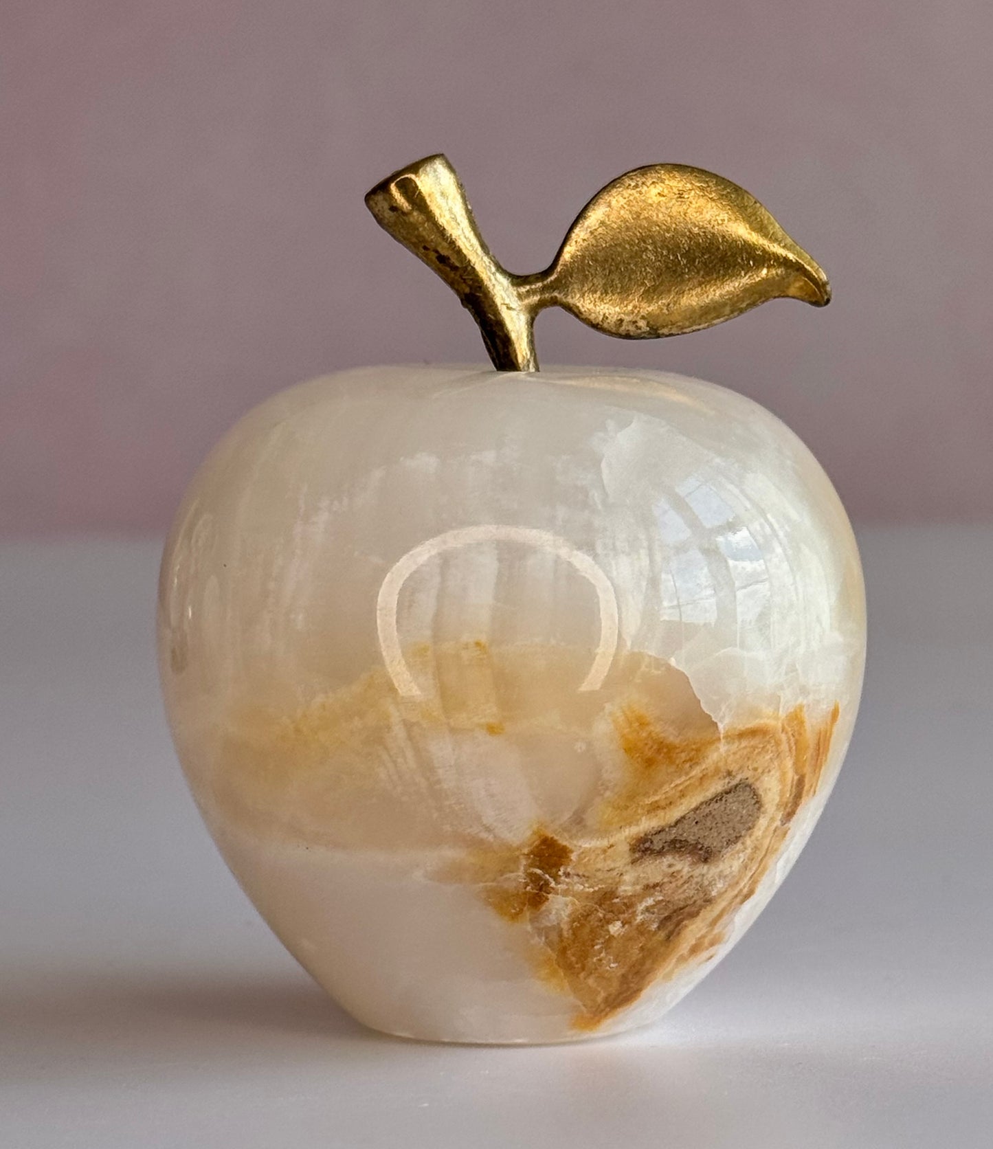 White Onyx Apple Carving