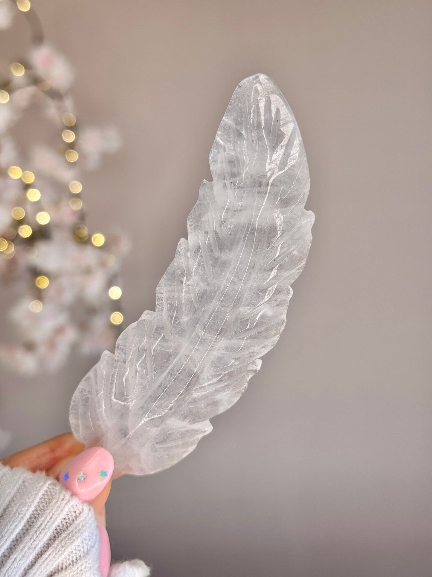 Hand Carved Crystal Feather | Natural Crystal Feather Carving | Rose Quartz, Sodalite, Moss Agate, Golden Healer