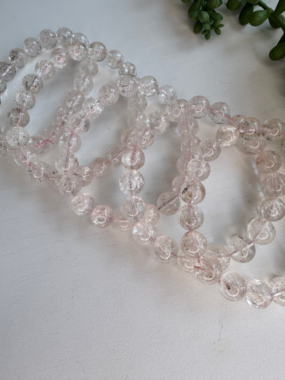 Pink Himalayan Quartz Bracelet | 8mm Natural Crystal Bracelet