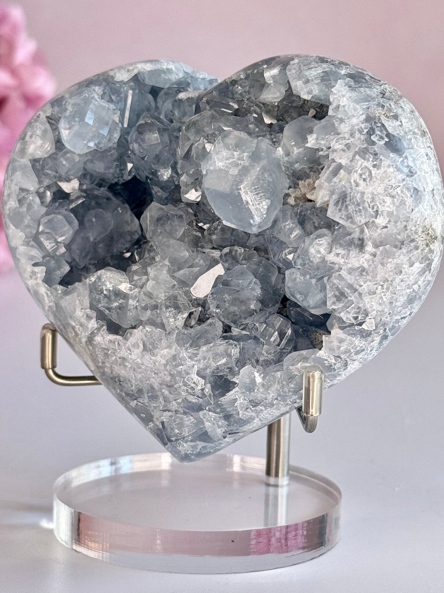 Beautiful Celestite Heart-F