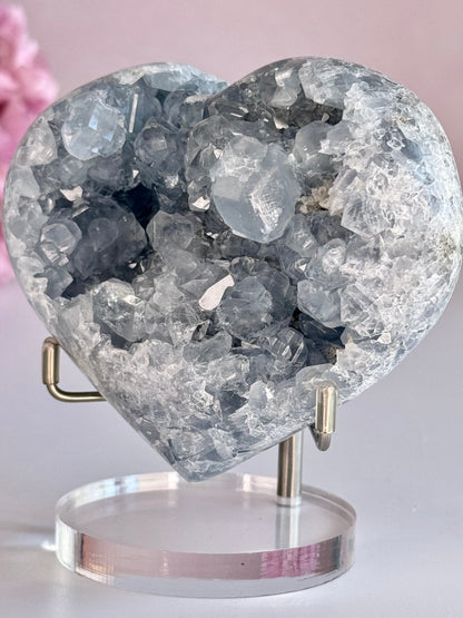 Beautiful Celestite Heart-F