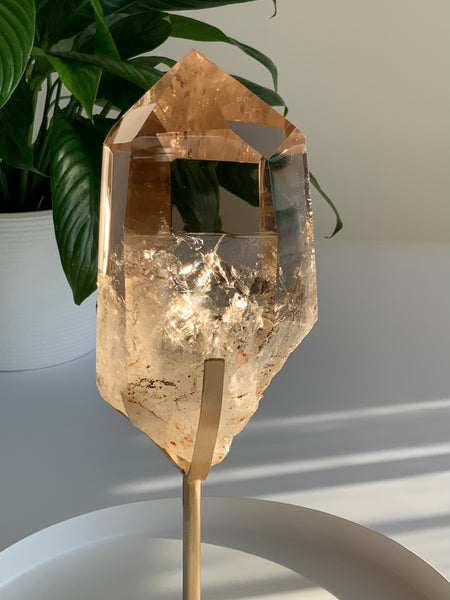 Gorgeous Smoky Quartz Point on Custom Stand