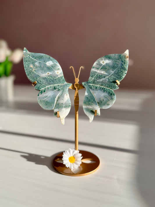 Beautiful Moss Agate Butterfly -S