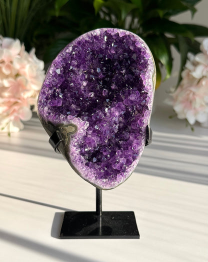 Uruguay Amethyst Druzy on stand – Deep Peace & Protection