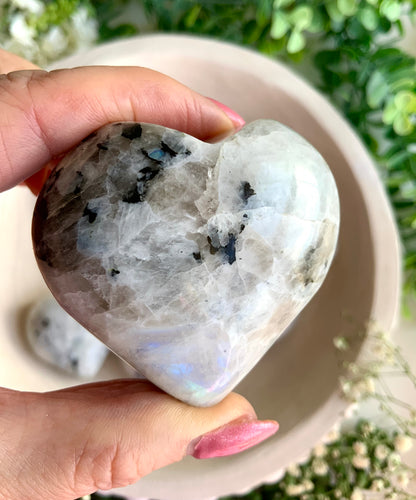 Rainbow moonstone heart-Intuition, Balance & Inner Peace Crystal