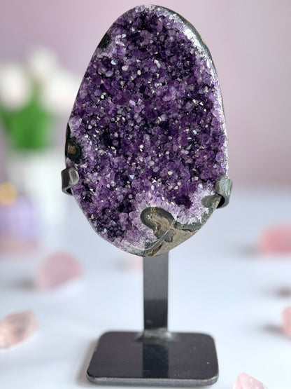 Amethyst Cluster from Uruguay on Custom Stand