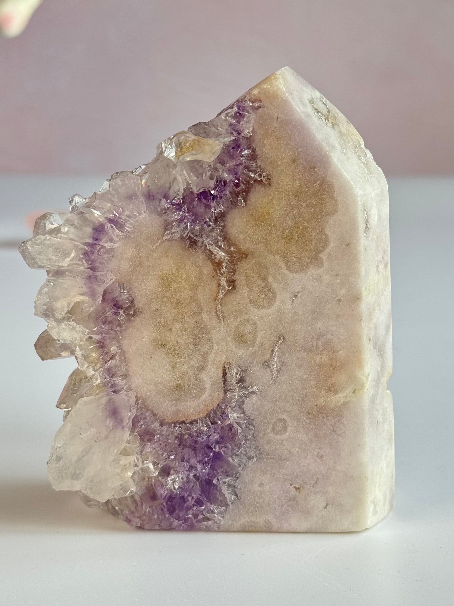 Dreamy White & Lavender Amethyst Druzy Freeform | Sparkling Lavender Crystal Cluster