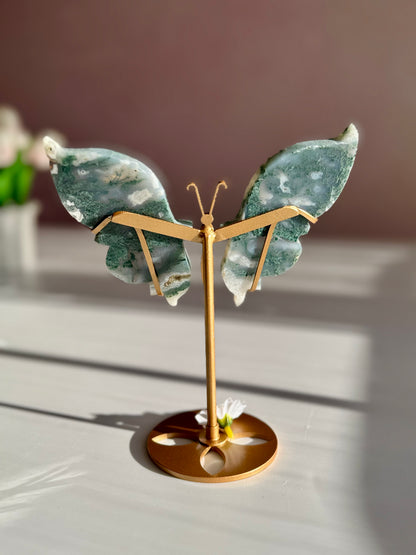 Beautiful Moss Agate Butterfly -S