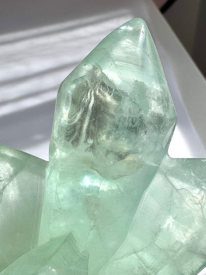 Mint Green Ice Fluorite Points | One-of-a-Kind Crystal Cluster