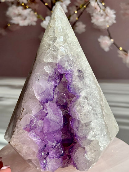 Natural Uruguay Lavender Druzy Amethyst Pyramid ⭐