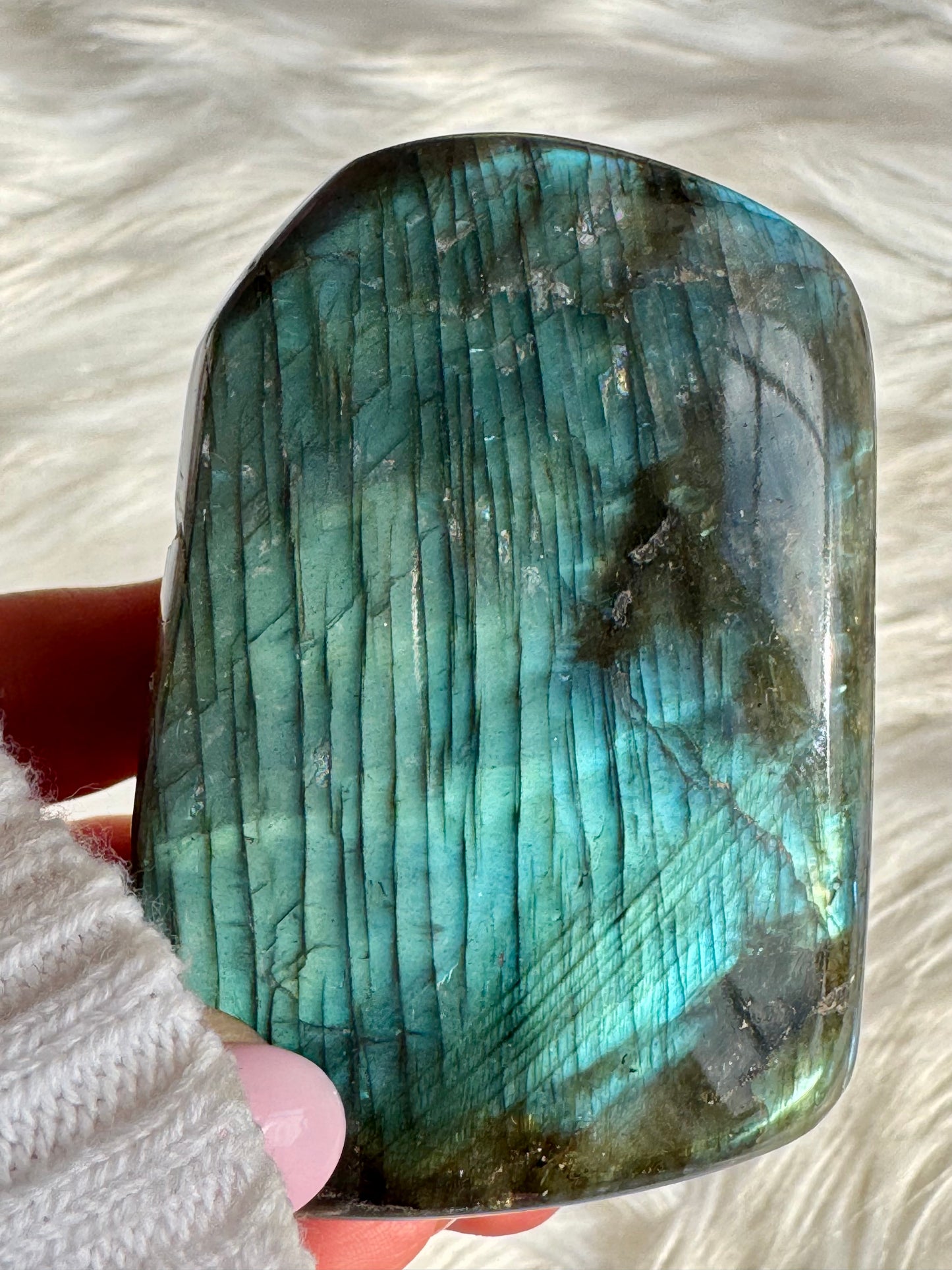 Flashy Labradorite Freeform — Teal Blue Flash