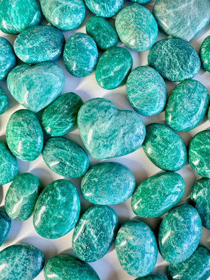 Amazonite Palm Stones | Deep Teal & Emerald Green | Intuitively choosen