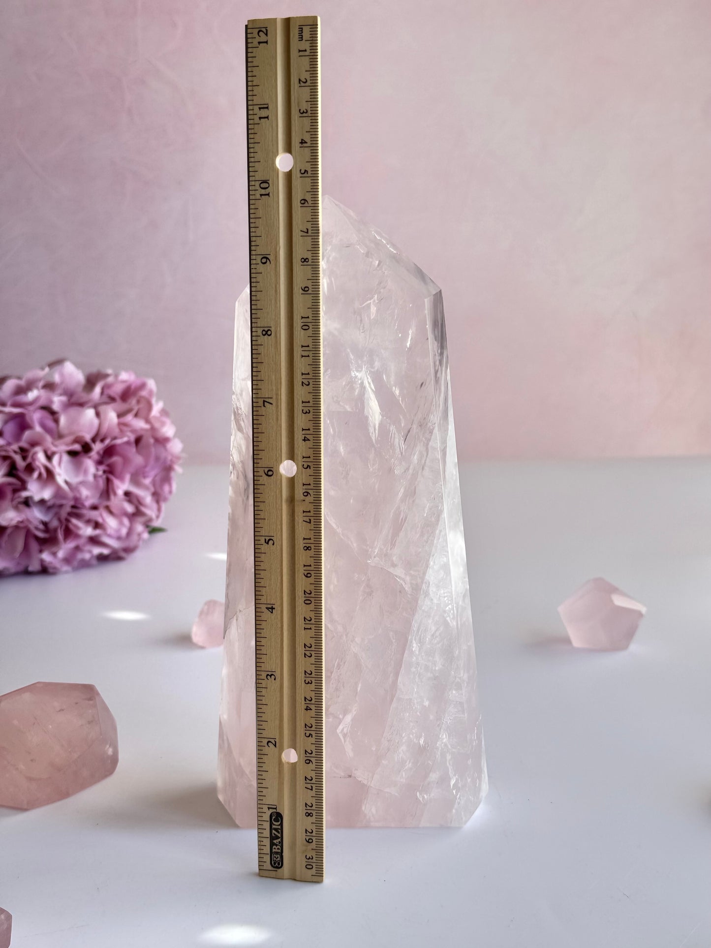 💗 Beautiful Icy Rose Quartz Tower | One-of-a-Kind Statement Piece