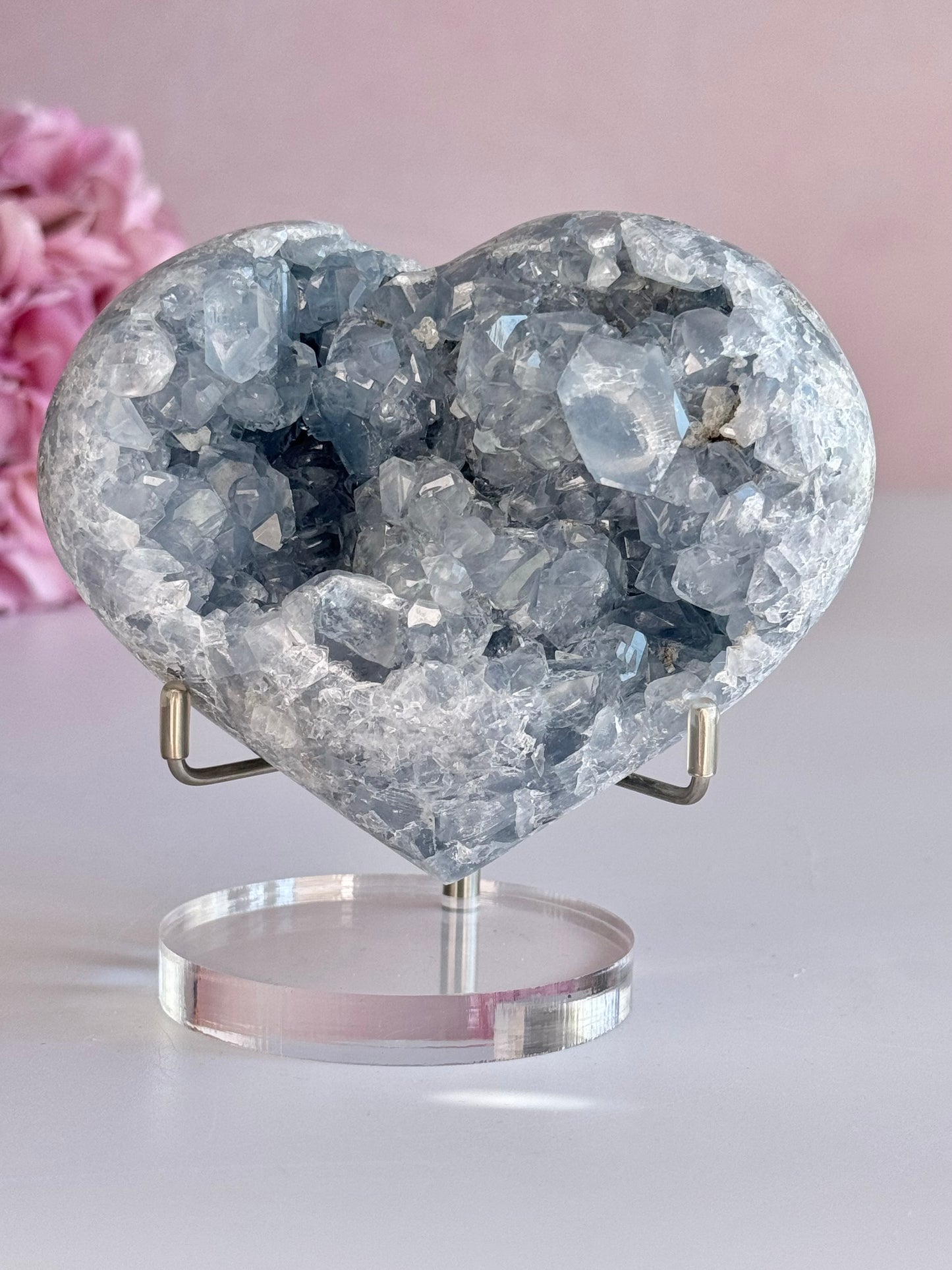 Beautiful Celestite Heart-F