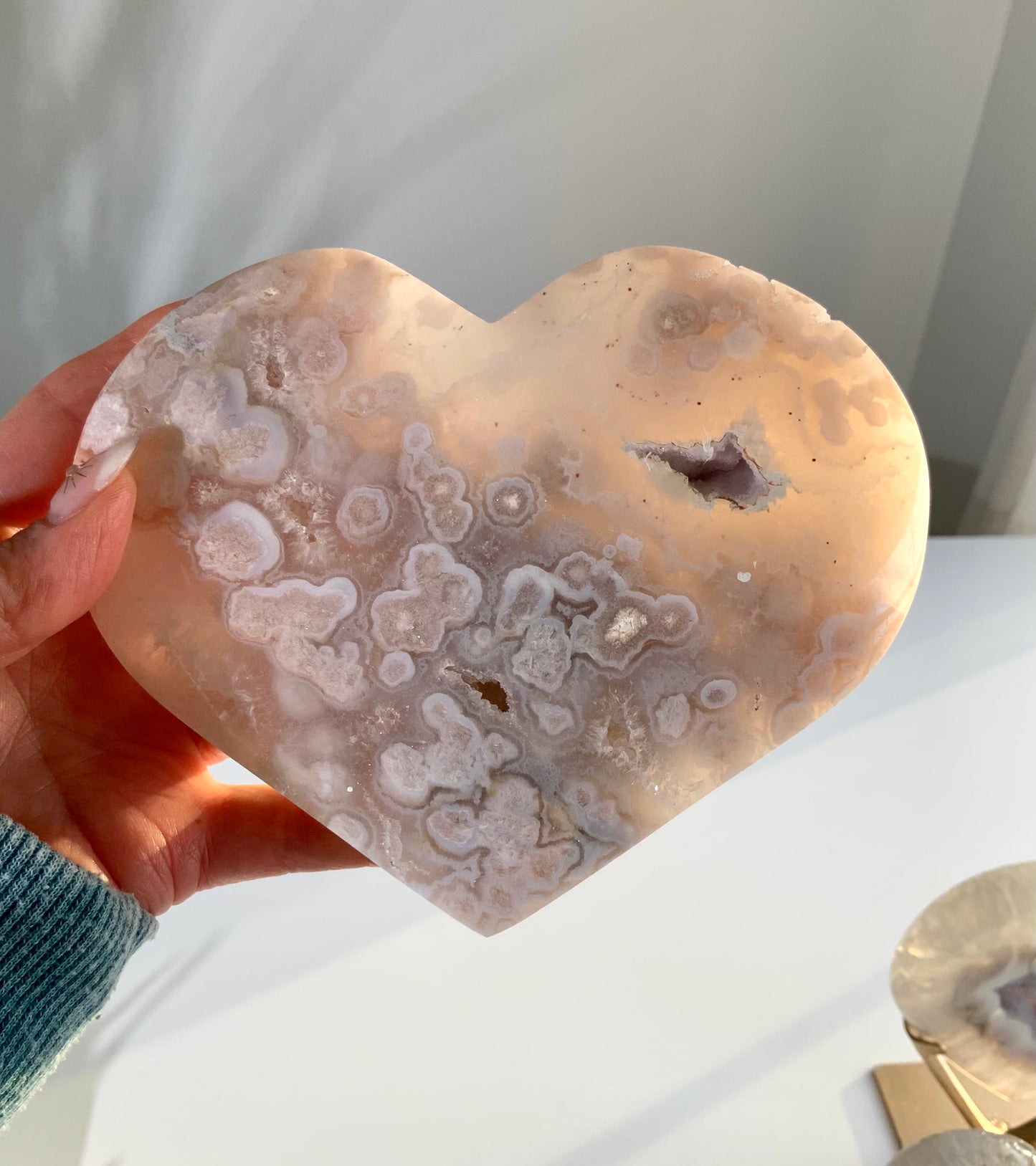 Flower Agate Heart – Growth & Emotional Healing