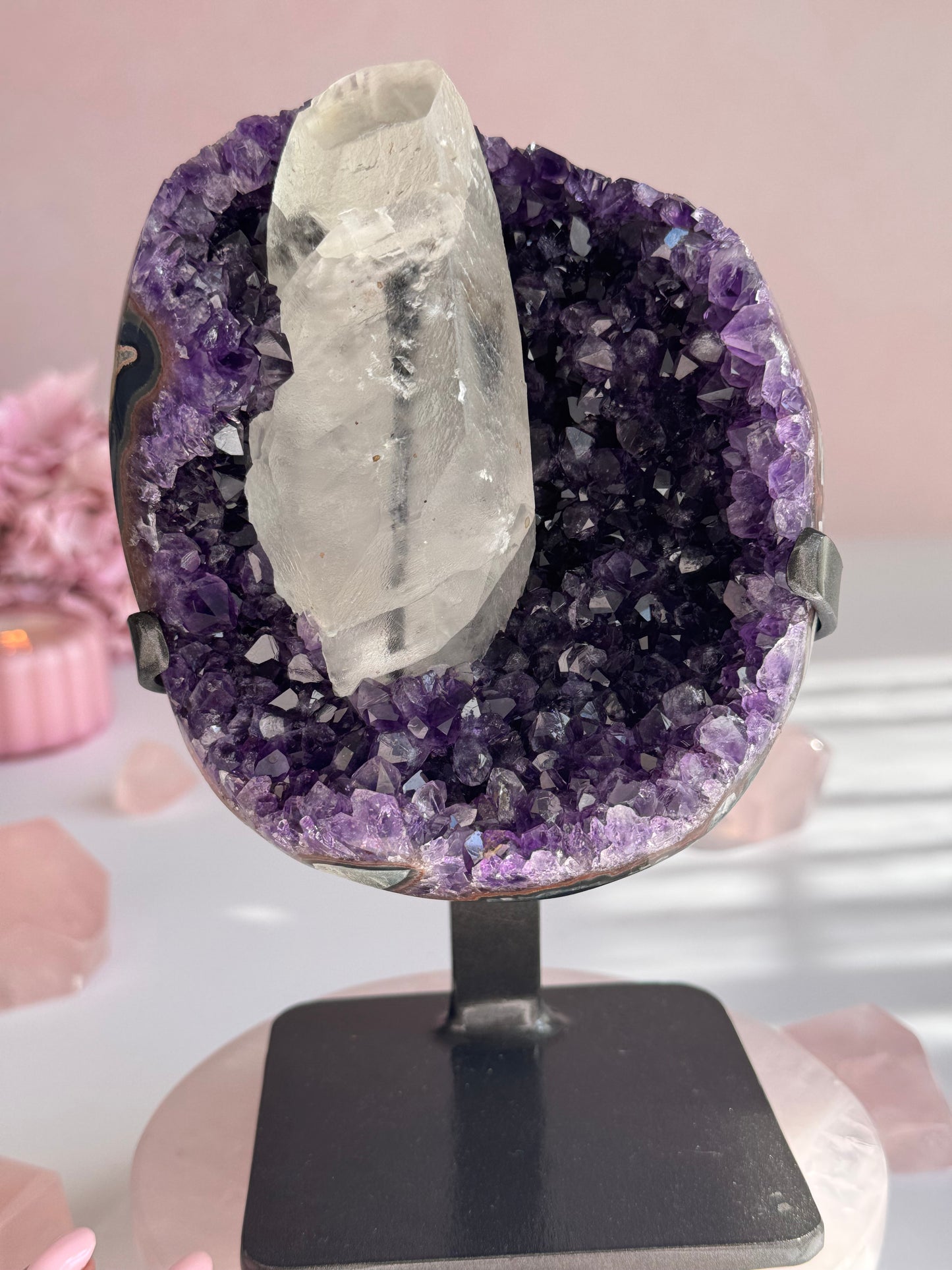 Beautiful Uruguay Amethyst Featuring Natural White Calcite | 4.17lb