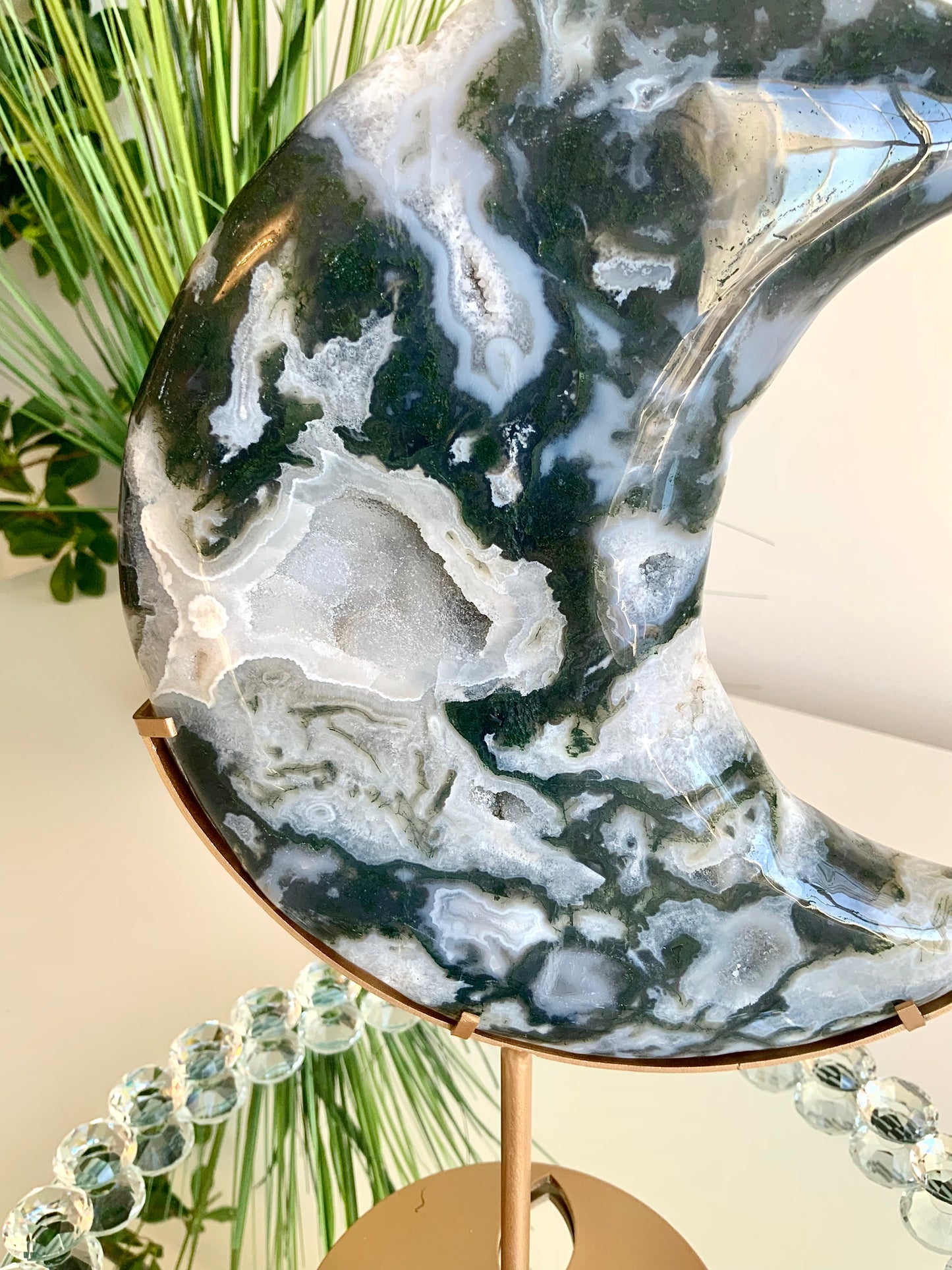 Moss Agate Moon | Growth • Balance • New Beginnings Crystal