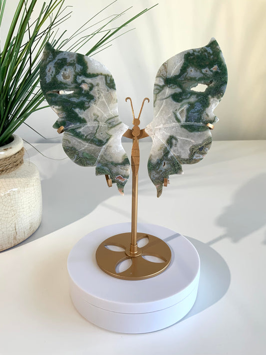 Beautiful Moss Agate Butterfly- D
