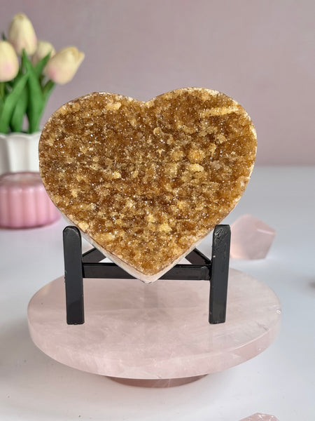 Golden Sugar Druzy Heart