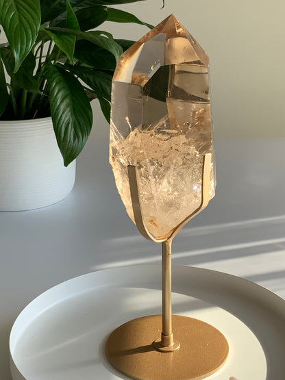 Gorgeous Smoky Quartz Point on Custom Stand