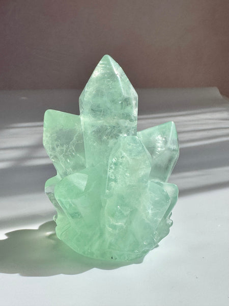 Mint Green Ice Fluorite Points | One-of-a-Kind Crystal Cluster
