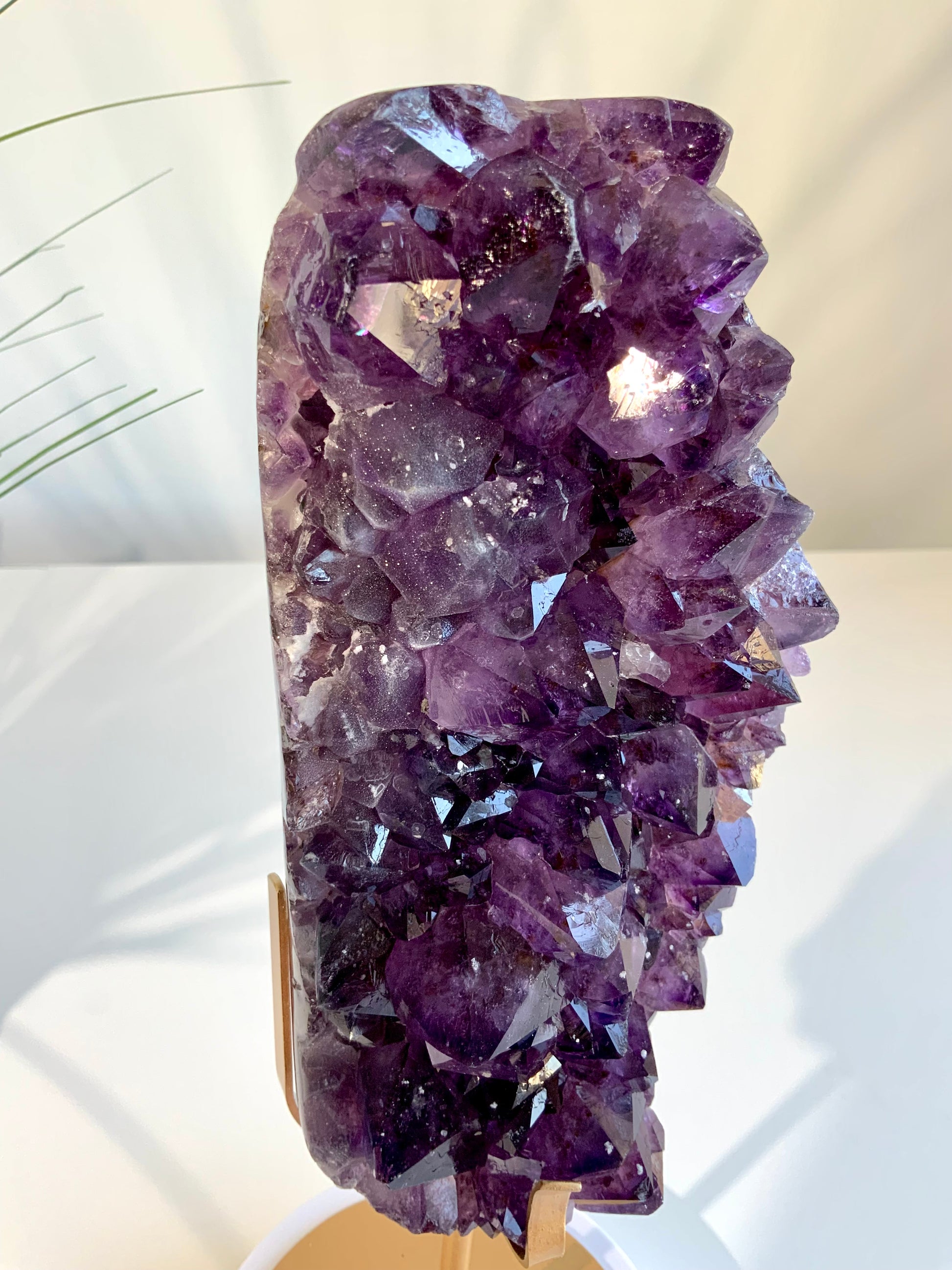 Deep Purple Amethyst Cluster with Sugar Druzy