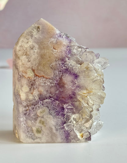 Dreamy White & Lavender Amethyst Druzy Freeform | Sparkling Lavender Crystal Cluster