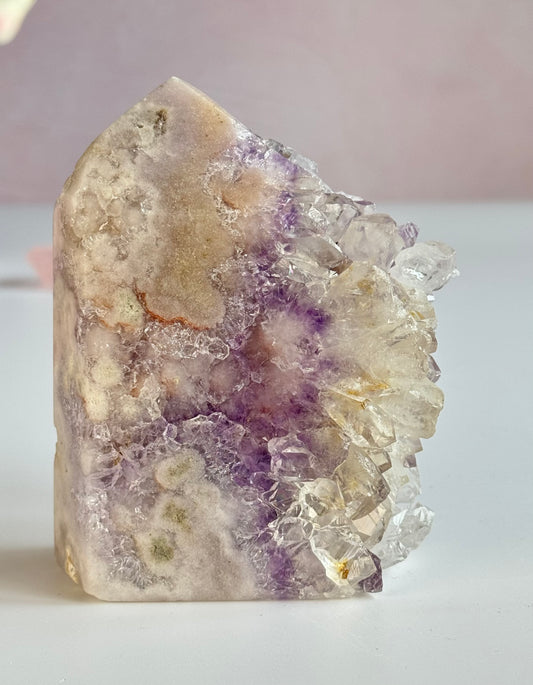 Dreamy White & Lavender Amethyst Druzy Freeform | Sparkling Lavender Crystal Cluster