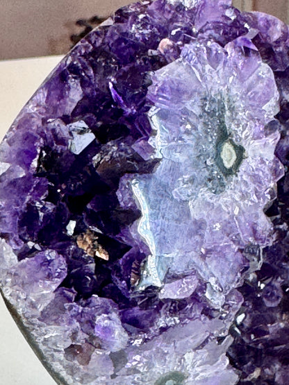 Uruguay Amethyst with Stalactite Flower on Custom Stand
