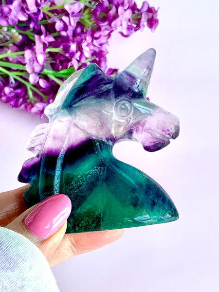 Fluorite Unicorn Carving