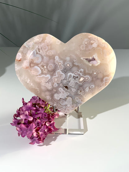 Flower Agate Heart – Growth & Emotional Healing