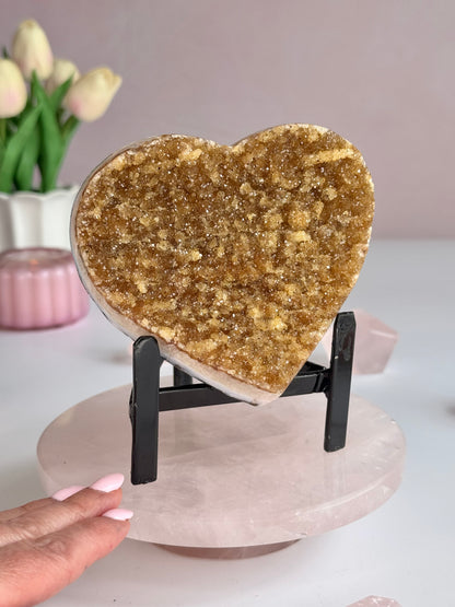 Golden Sugar Druzy Heart
